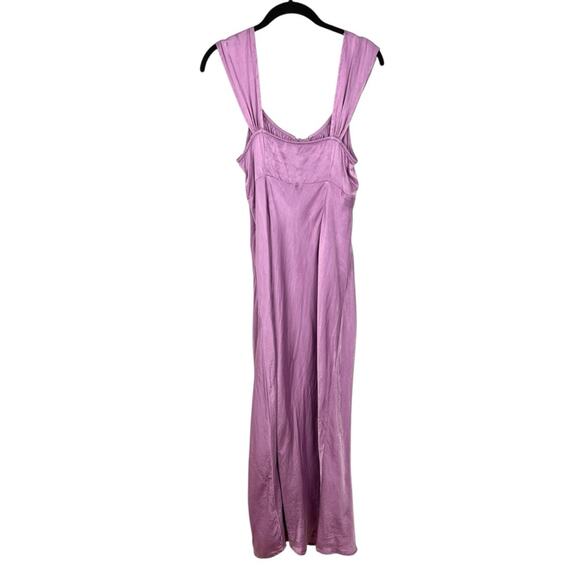 Madewell Satin Square Neck Midi Dress Lilac 10 - Picture 9 of 10